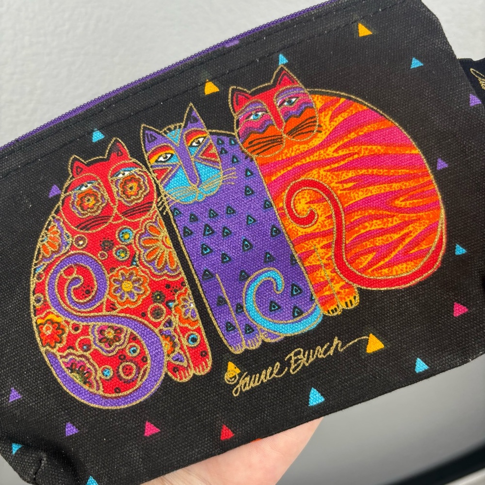Laurel Burch Three Cats Pouch - Picture 3 of 9